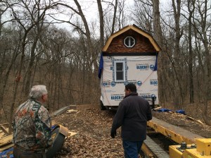 The trailer in its more stable position on the plateau overlooking the valley. 